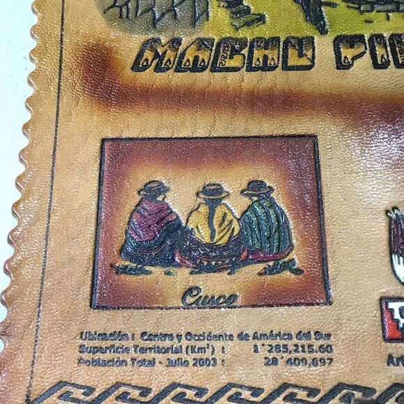 Vintage hand, tooled leather, Machu Picchu Tapestry - Picture 3 of 5